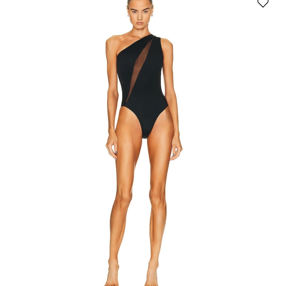 Versace One-Shoulder Black Swimsuit
